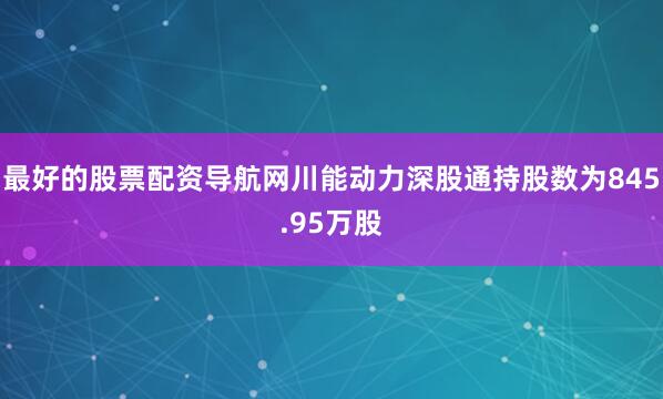 最好的股票配资导航网川能动力深股通持股数为845.95万股