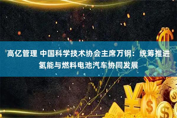 高亿管理 中国科学技术协会主席万钢：统筹推进氢能与燃料电池汽车协同发展